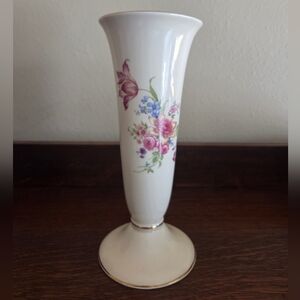 Vintage Floral Porcelain Hand Painted Bud Vase Germany